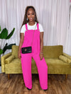 Overall Jumpsuit- Hot Pink